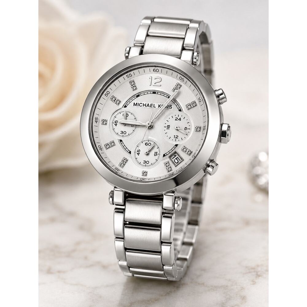MICHAEL Michael Kors MK5275 Silver Chronograph Crystal Watch